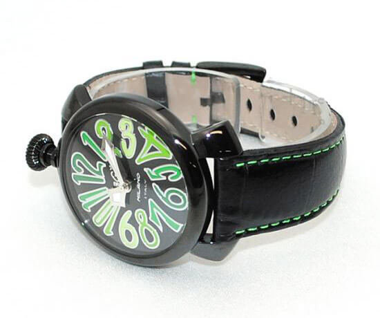 ガガミラノ スーパーコピーGaGa MILANO 腕時計 マニュアーレ マヌアーレ 40mm ブラックレザー ブラックPVD 5022.3